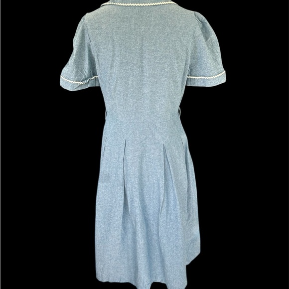 40s 50s Vintage Retro Style Blue Dress - Picture 2 of 3